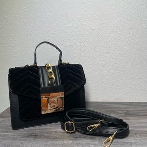 NEW Black Velvet Crossbody/Handbag Purse